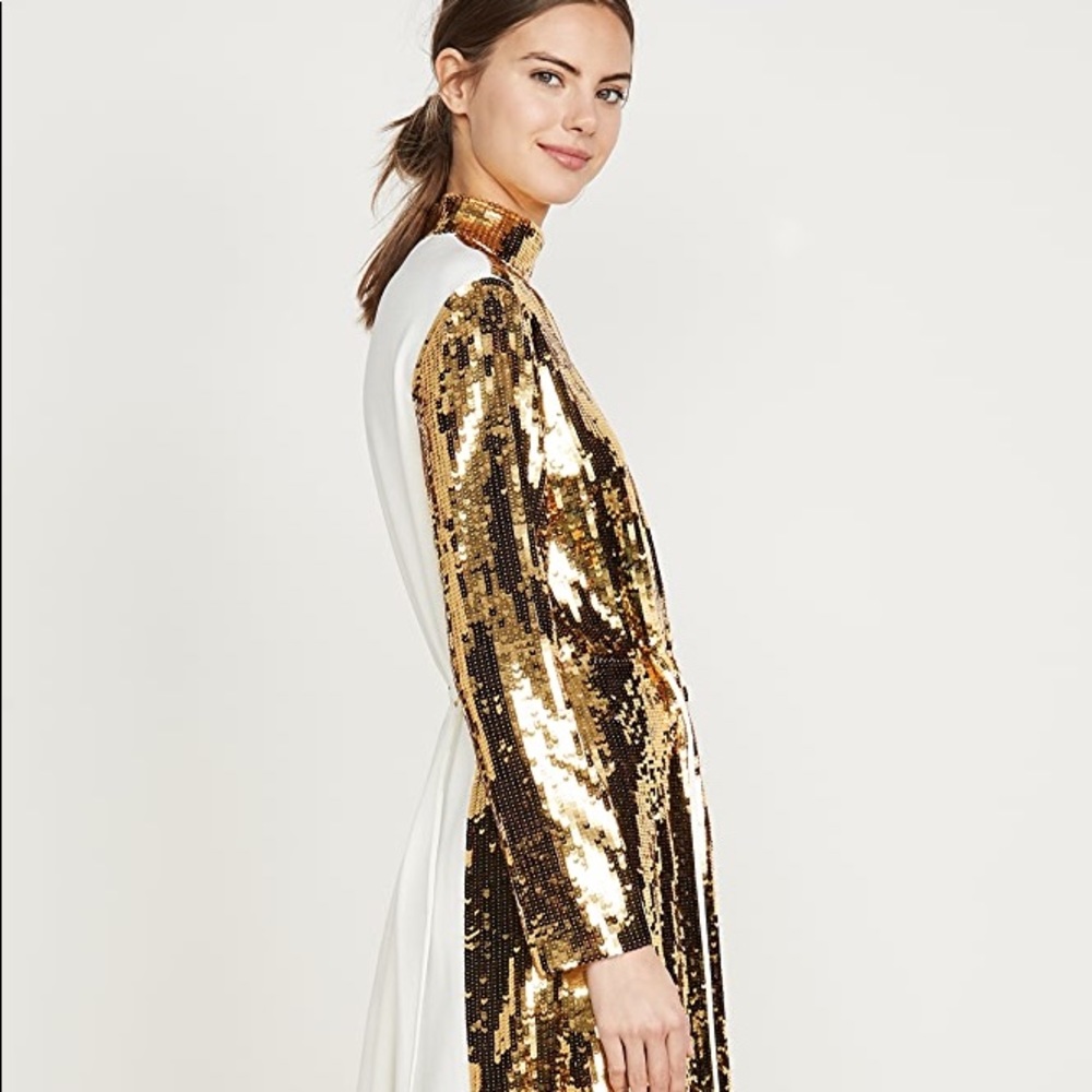 Tibi Ivory/Gold midi NWT XS high neck - Picture 1 of 11